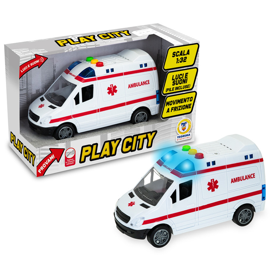 AMBULANZA A FRIZIONE LUCI E SUONI 1:32 81082