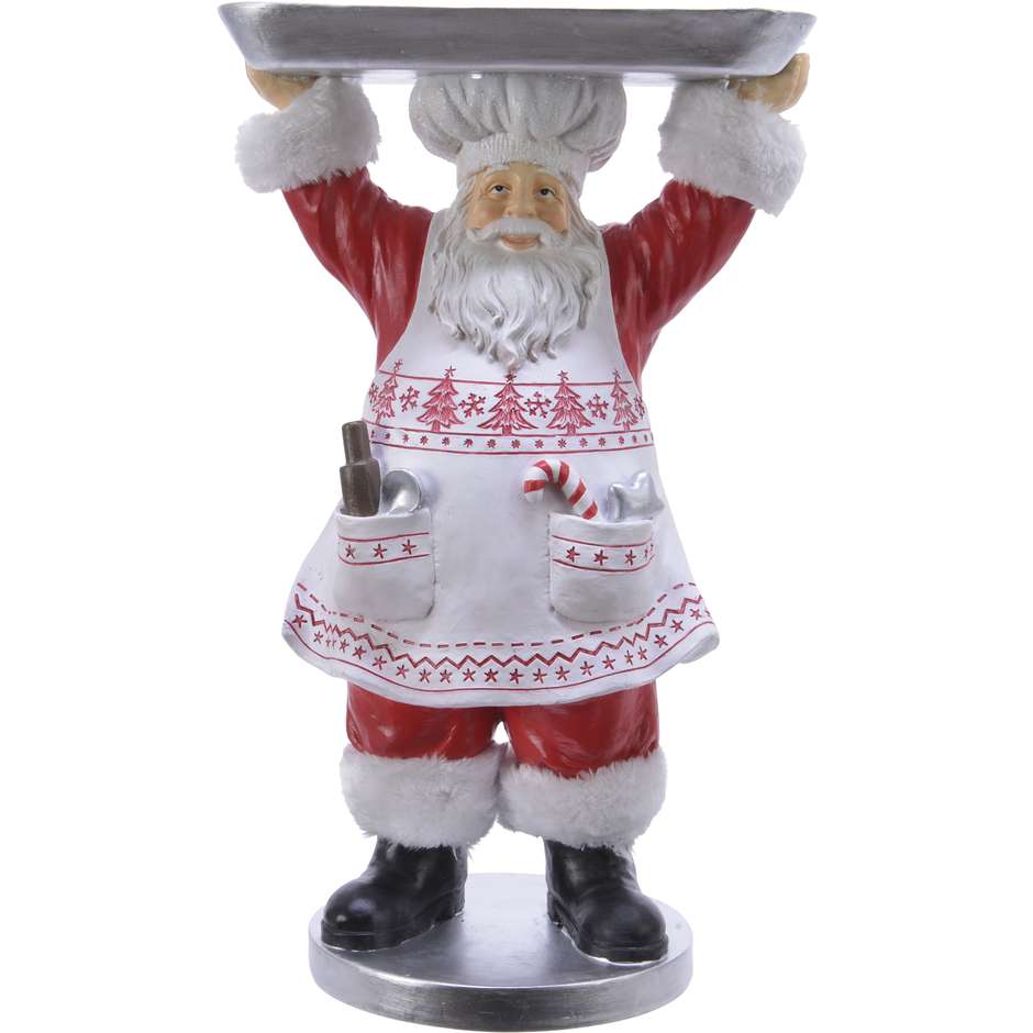 BABBO NATALE CUOCO C/VASSOIO 50CM 530512