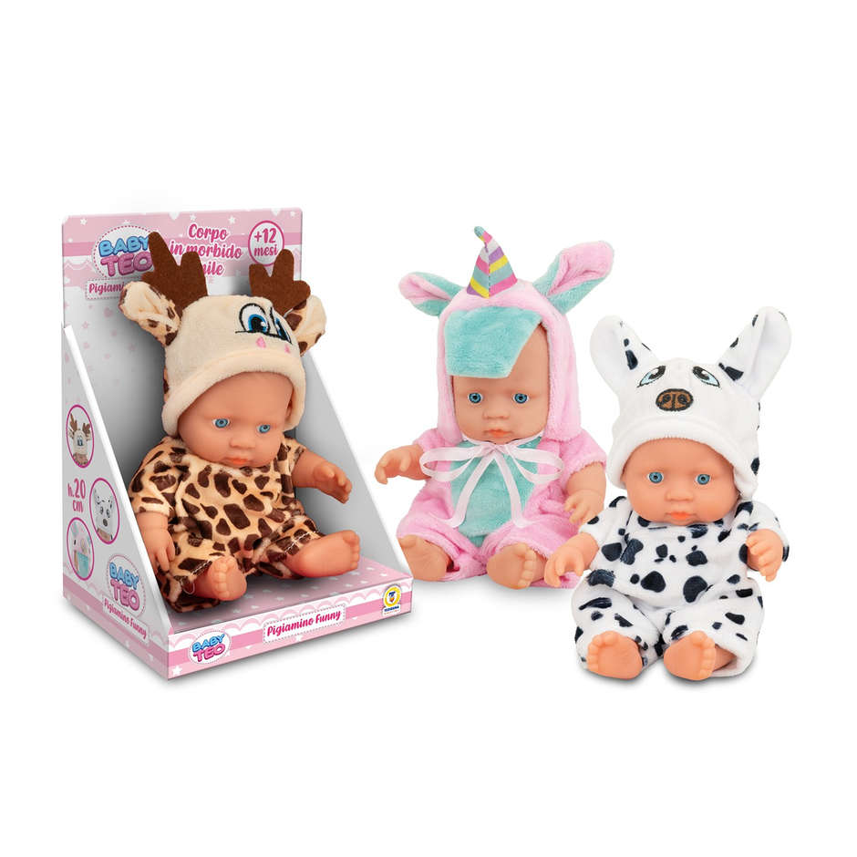 BABY BAMBOLOTTO PIGIAMINOFUNNY 20CM 3ASSORTITI