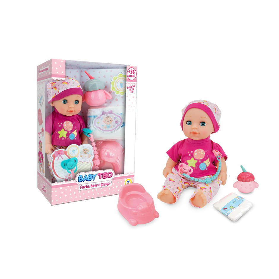 BABY BEBE CON VOCE E ACCESSORI 10 SUONI 30CM