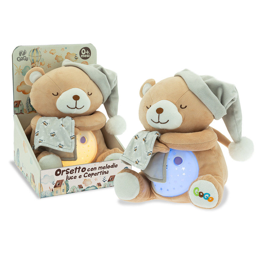 BABY ORSETTO 25CM LUCE E MELODIA 2COLORI 39613