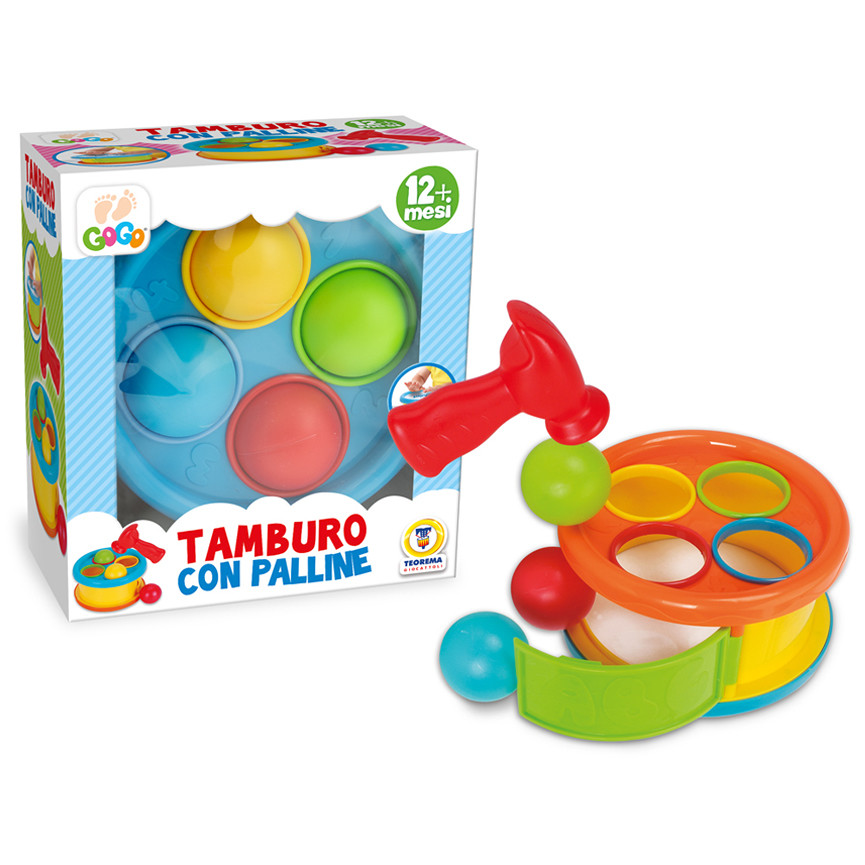 BABY TAMBURO CON PALLINE E MARTELLO 67055