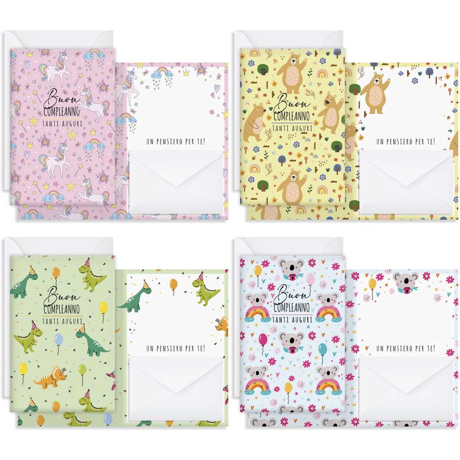 BIGLIETTI ANIMALI P/SOLDI 4SOGGETTI