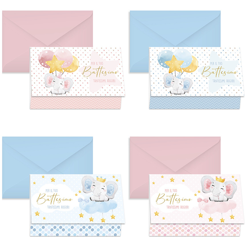 BIGLIETTI BATTESIMO PORTASOLDI ELEFANTINI 17848610