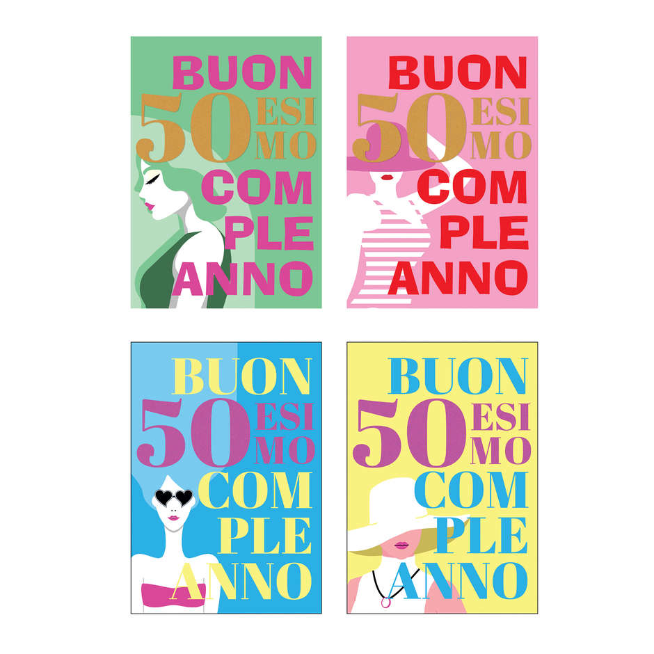 BIGLIETTI BUON COMPLEANNO 50 ANNI FEMMINILE