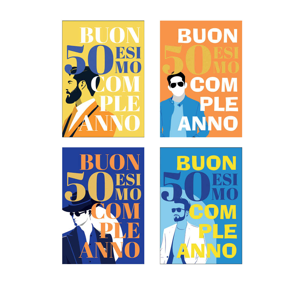 BIGLIETTI BUON COMPLEANNO 50 ANNI MASCHILE