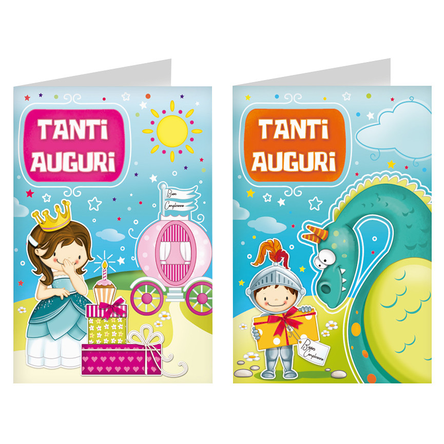 BIGLIETTI BUON COMPLEANNO BIMBI HAPPY DAYS