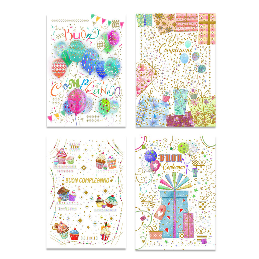 BIGLIETTI BUON COMPLEANNO DECORATIVO