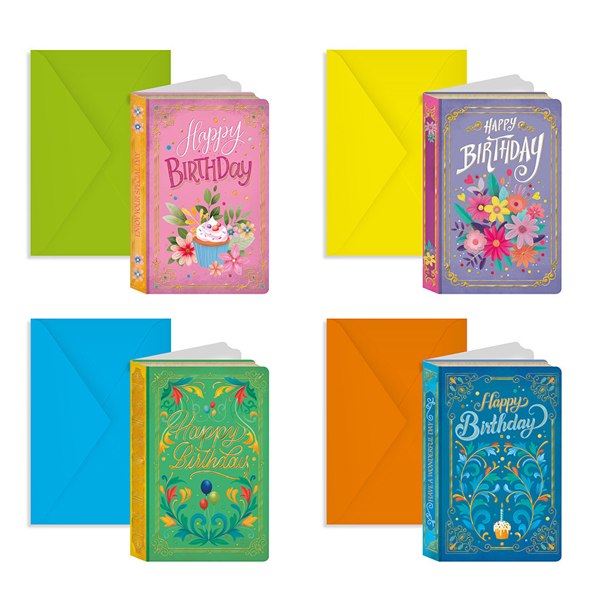 BIGLIETTI BUON COMPLEANNO LIBRI DECORATI 07572102