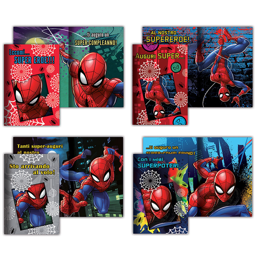 BIGLIETTI BUON COMPLEANNO MARVEL SPIDERMAN