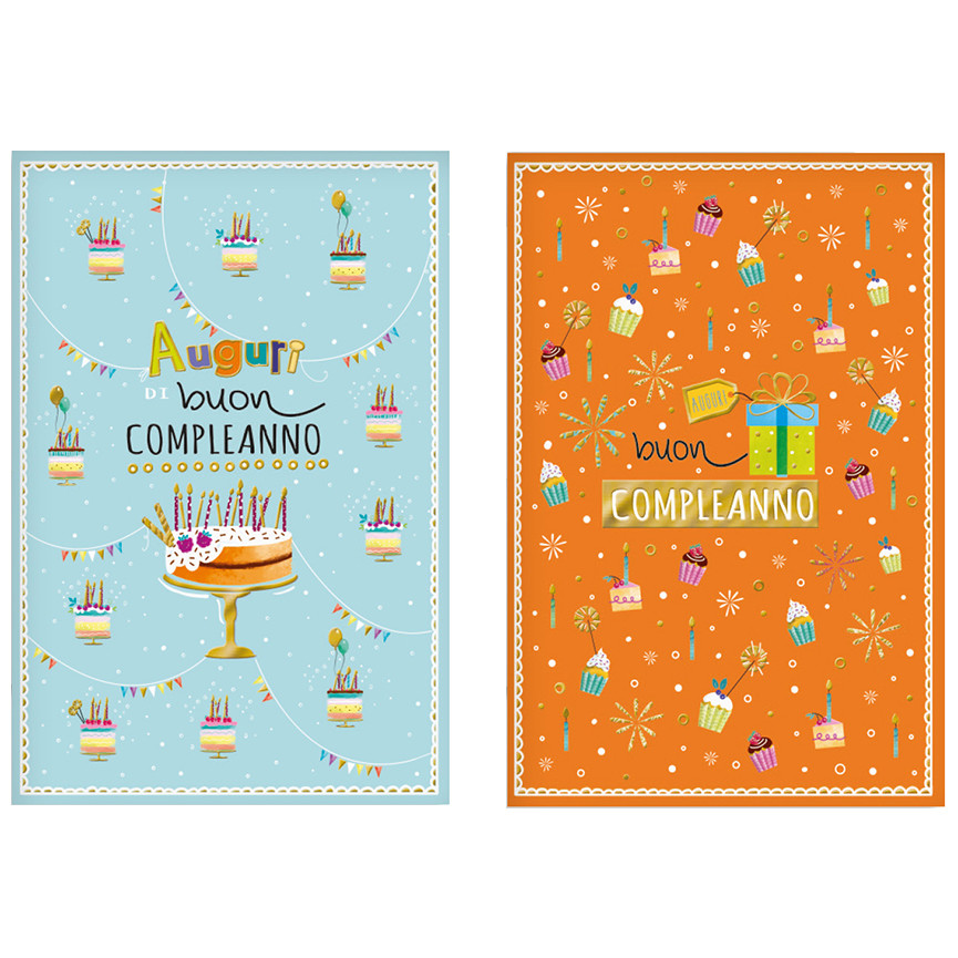 BIGLIETTI BUON COMPLEANNO TORTE E CUPACAKE