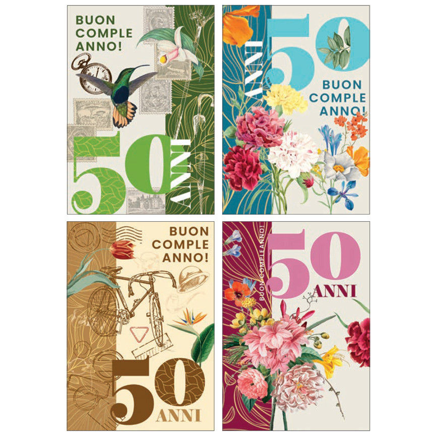 BIGLIETTI COMPLEANNO 50 ANNI FA00245BC