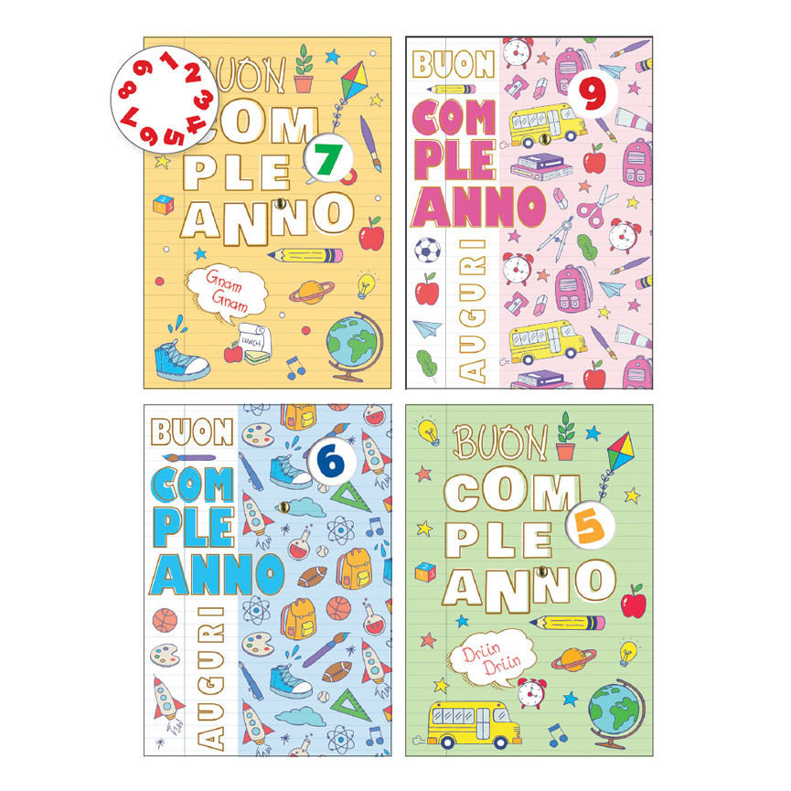BIGLIETTI CON DISCO BUON COMPLEANNO BIMBI