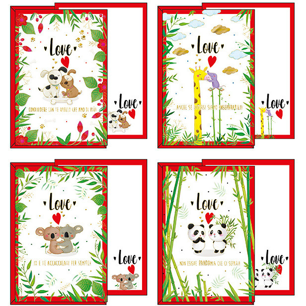 BIGLIETTI LOVE CON ANIMALI 07556701