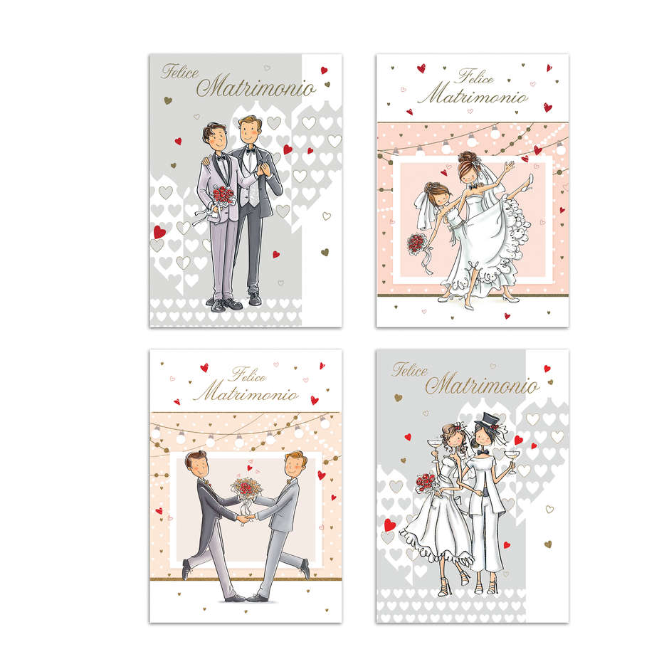 BIGLIETTI MATRIMONIO ARCOBALENO ASSORTITI