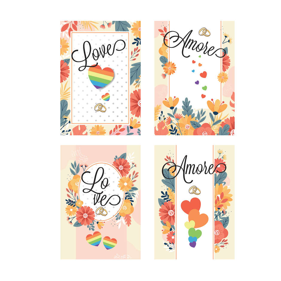 BIGLIETTI MATRIMONIO ARCOBALENO LOVE