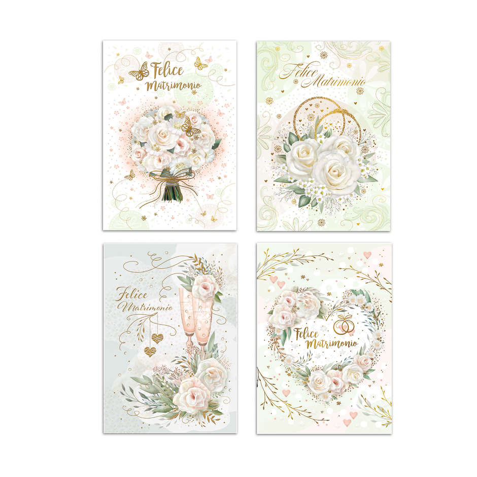 BIGLIETTI MATRIMONIO FLOREALE ASSORTITI