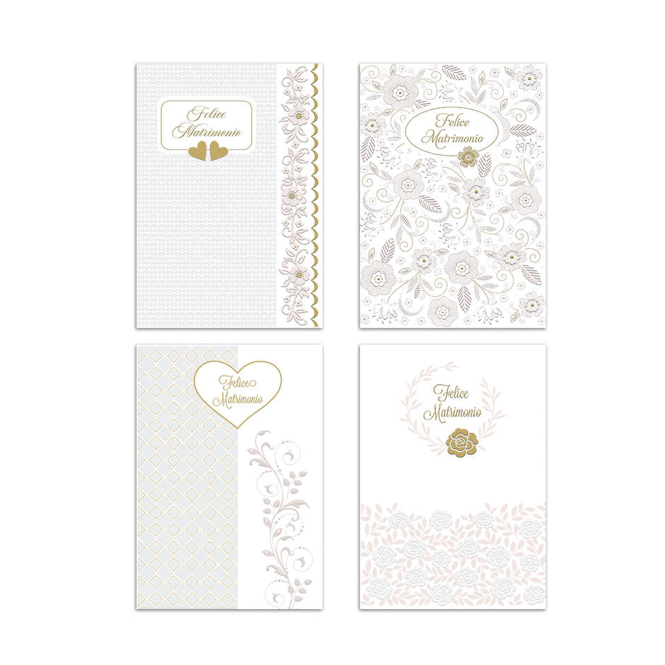 BIGLIETTI MATRIMONIO PORTASOLDI BIANCO E ORO