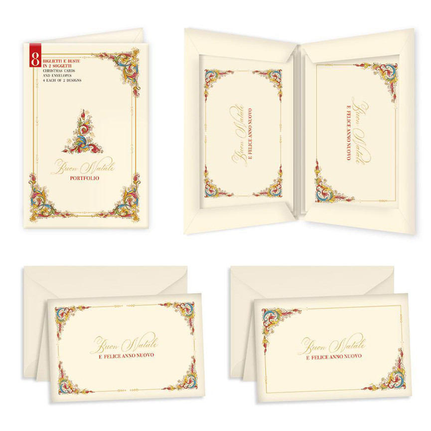 BIGLIETTI NATALE 9X14 PORTFOLIO FLORENTIA 8PZ