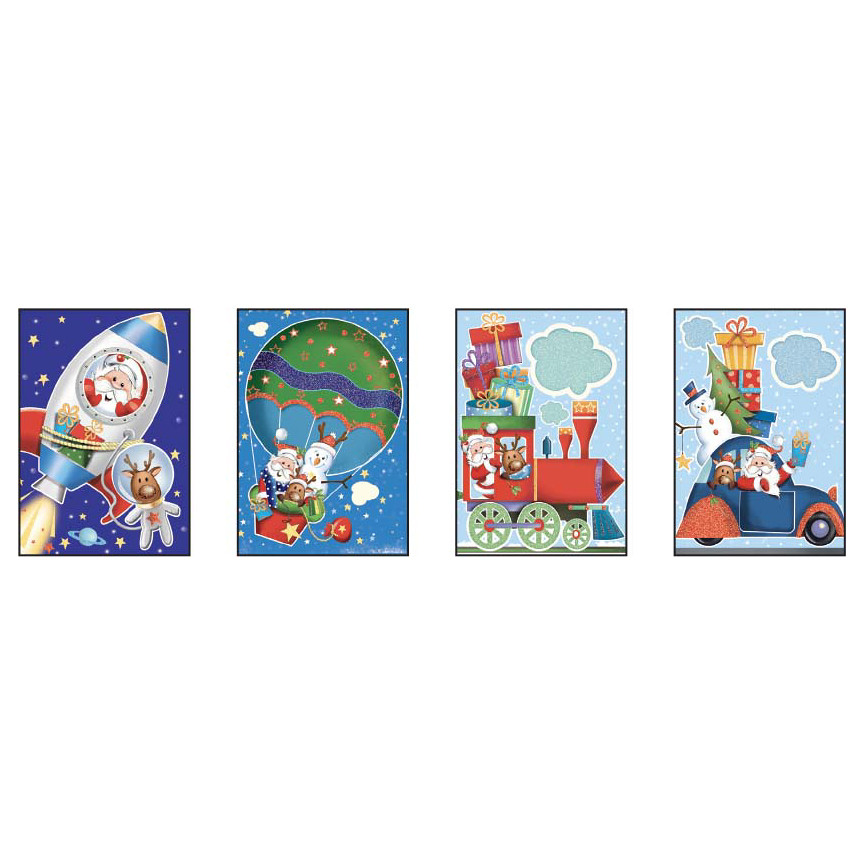 BIGLIETTI NATALE CHIUDIPACCO BABBO IN VIAGGIO