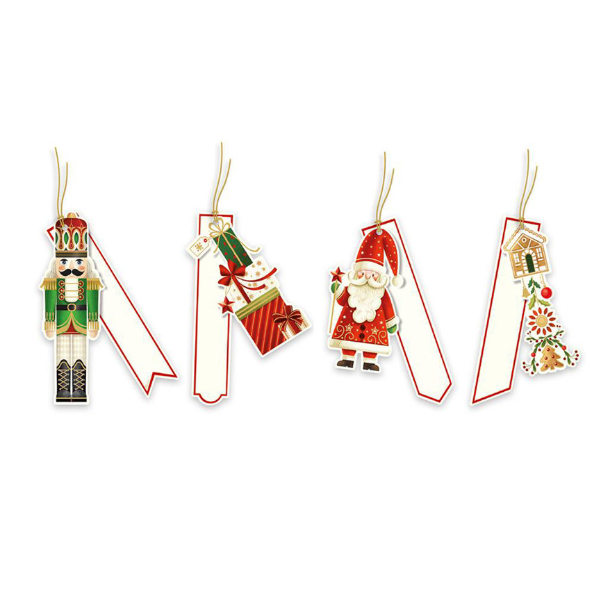 BIGLIETTI NATALE CHIUDIPACCO SAGOMATI C/FILO