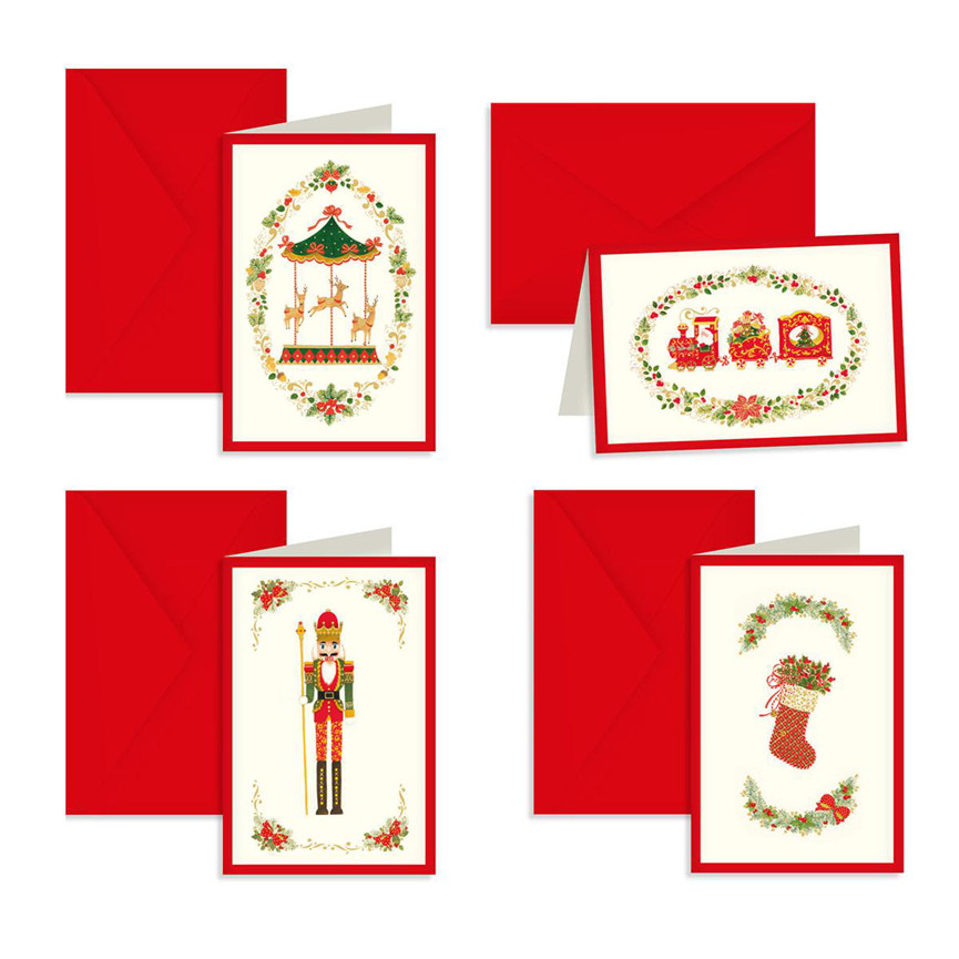 BIGLIETTI NATALE MAGIA 4 SOGGETTI ASSORTITI