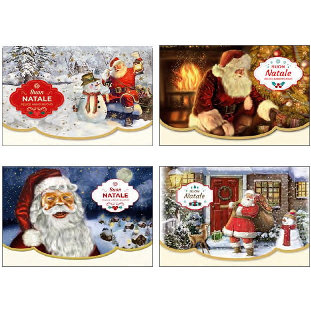 Set di 25 biglietti di Natale XL formato A5, con motivo albero di Natale e stelle, con buste abbinate, DIN C5, rosso con incollaggio sul bagnato, per imprese e private