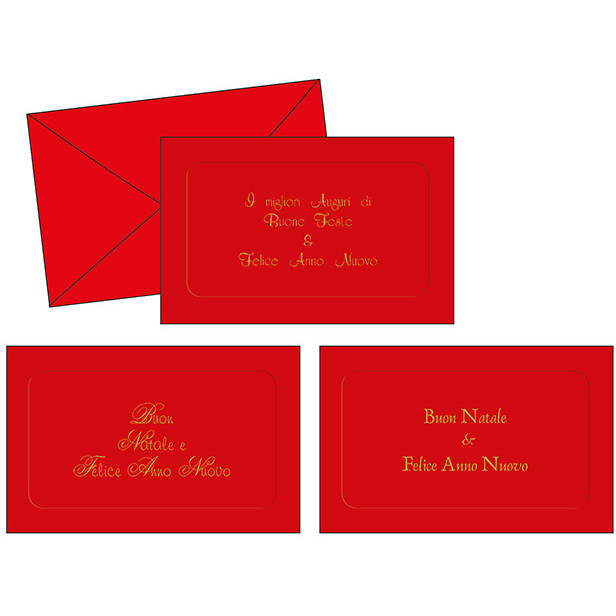 BIGLIETTI NATALE ROSSO 9X14
