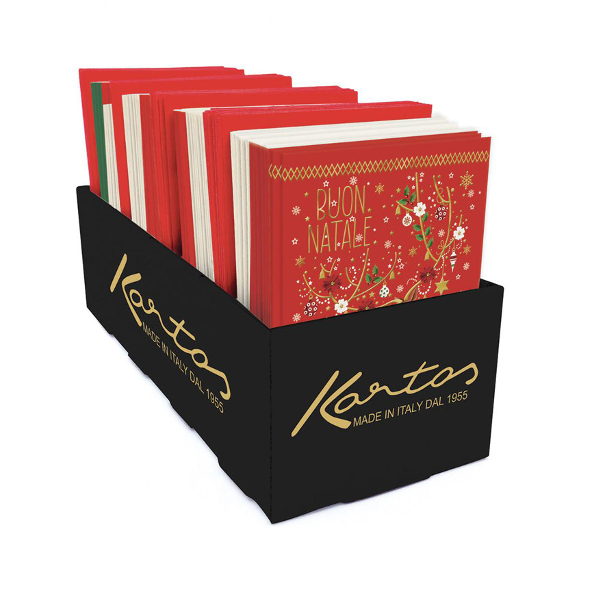 BIGLIETTI NATALE TOM 9X14 120PZ BABBO NATALE