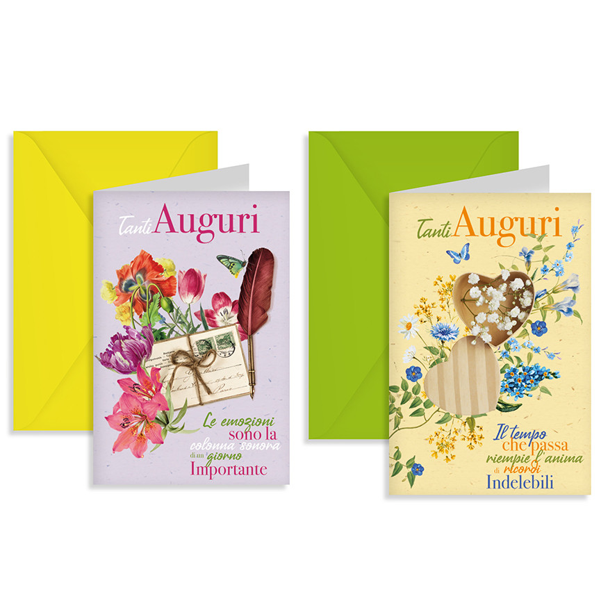 BIGLIETTI TANTI AUGURI FEMMINILI CON FIORI
