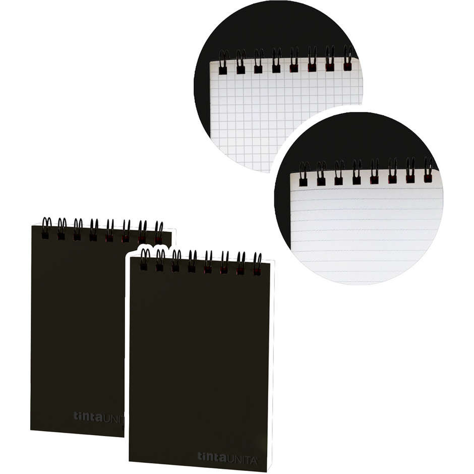 BLOCCO NOTES SPIRALATO A6 T.UNITA DESK NERO 1R/5M