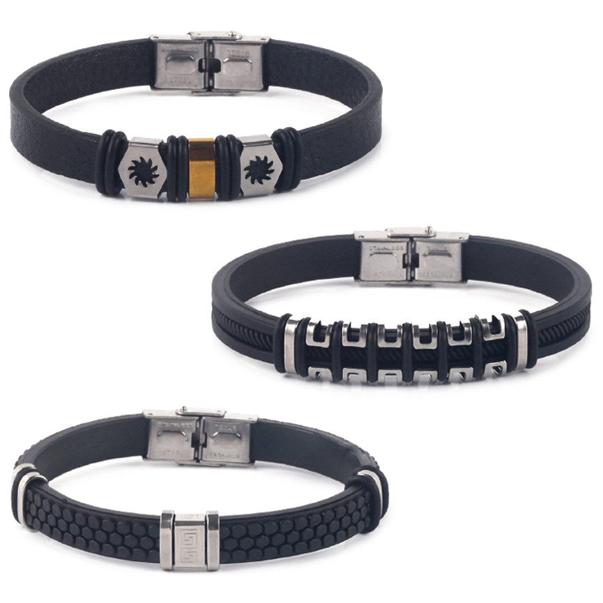 BRACCIALE UOMO NAAR3447 CON CINTURINO ECOPELLE