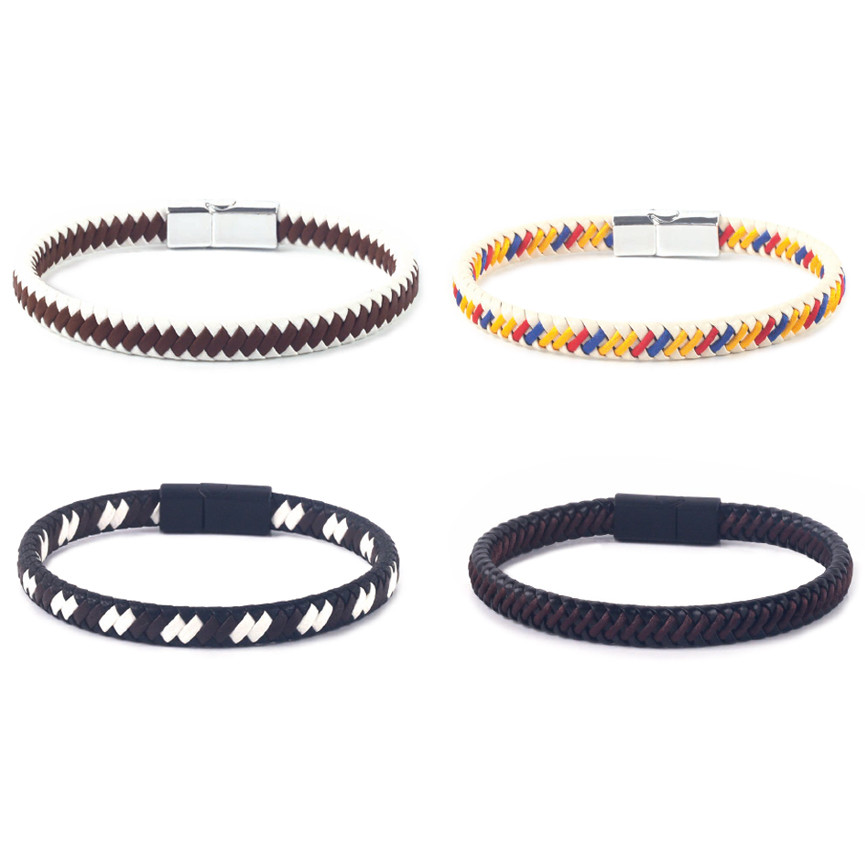 BRACCIALE UOMO NAAR3450 ECOPELLE INTRECCIATO