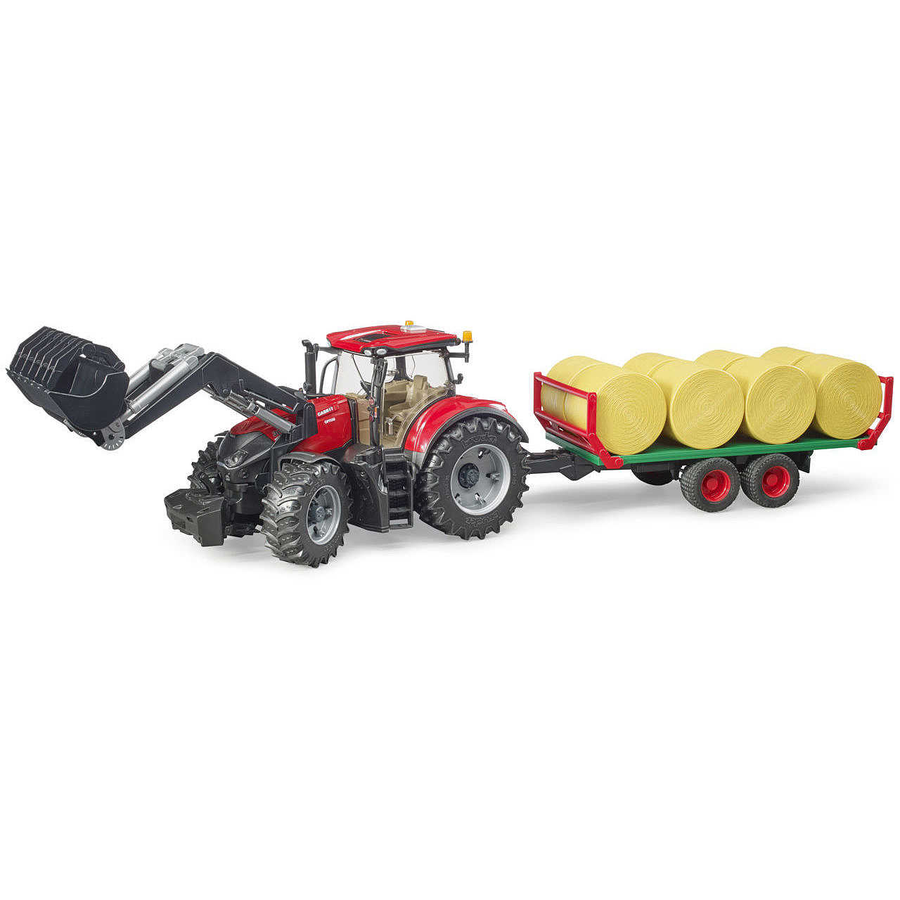 Bruder 03453 - Trattore Roadmax Con Rimorchio E 3 Tronchi, Giocattolo Per Bambini 2+ Anni, Veicolo Forestale
