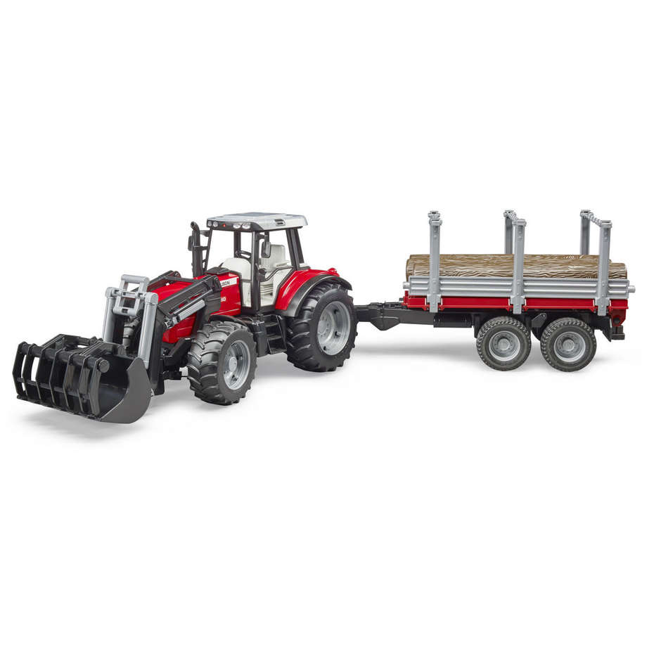 BRUDER TRATTORE MASSEY FERGUSON C/PALA E RIMORCHIO