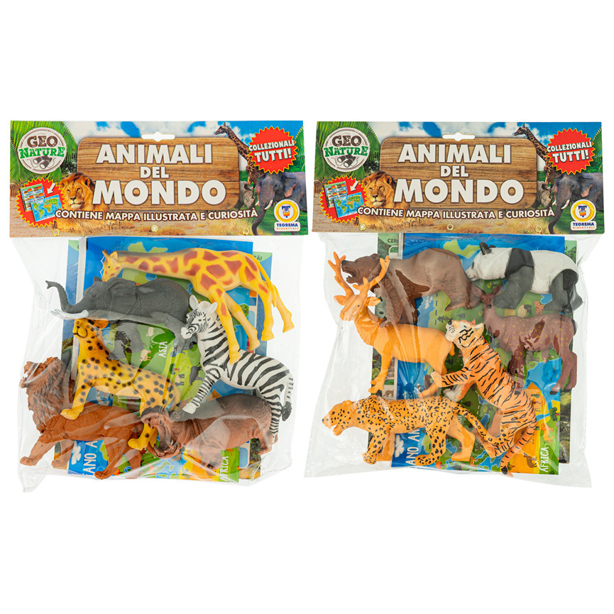 BUSTA ANIMALI DEL MONDO C/MAPPA GIOCO 2 ASS