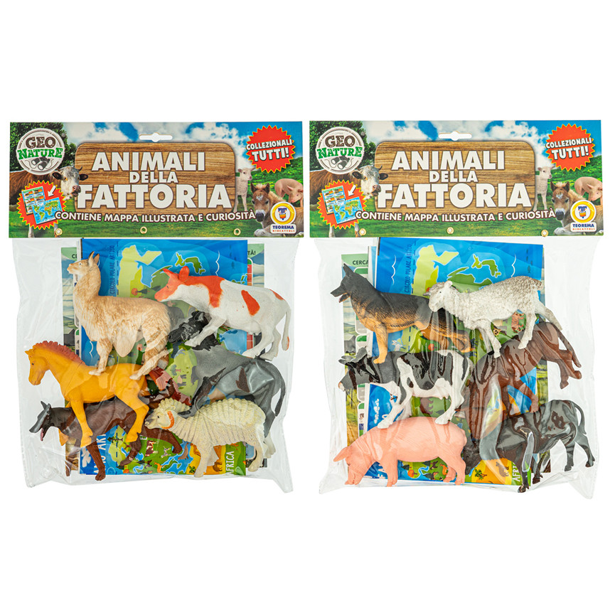 BUSTA ANIMALI DELLA FATTORIA C/MAPPA GIOCO 2ASS