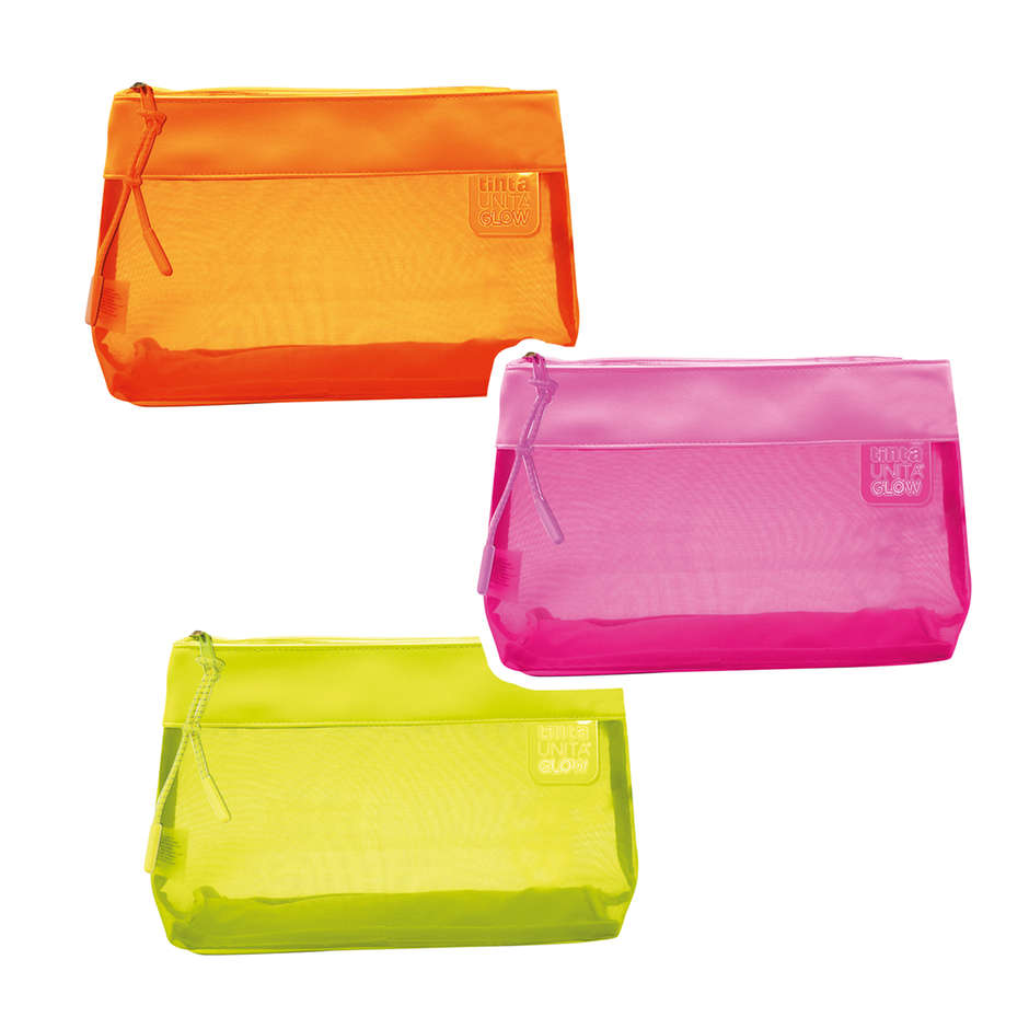BUSTA PIATTA CON RETE E ZIP 27X18X8,5 T.UNITA GLOW