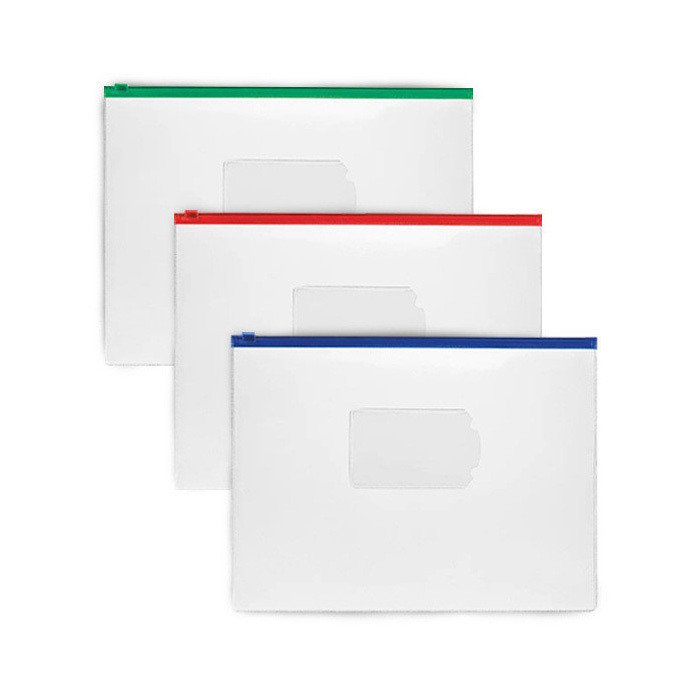 BUSTA PORTADOC.C/ZIP 2568 39X29 PVC TRASPARENTE