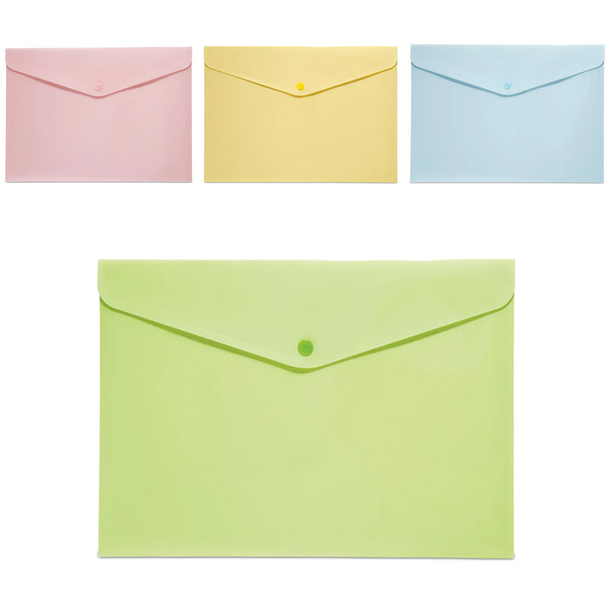 BUSTE C/BOTTONE PASTELLO 33,5X23,5 SET4PZ