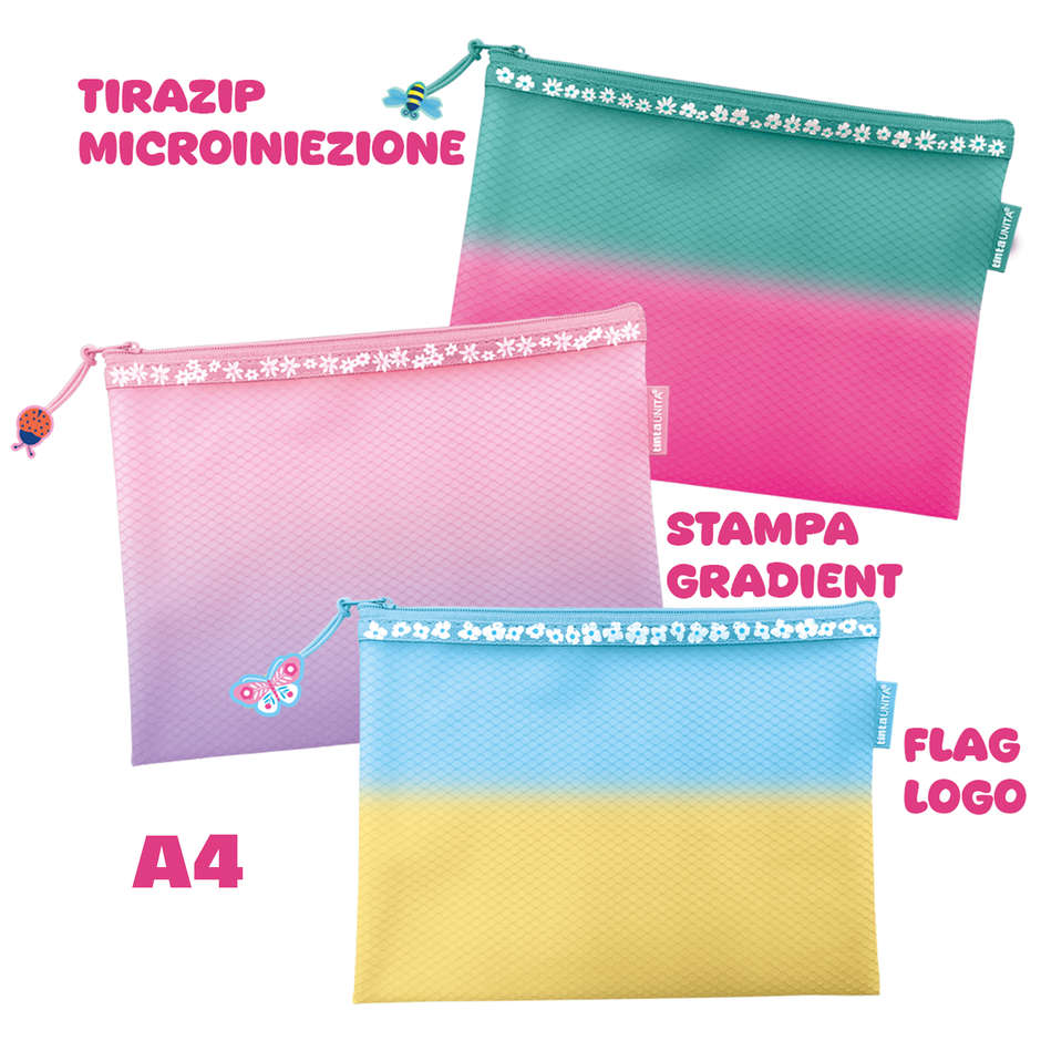 BUSTE IN EVA CON ZIP A4 T.UNITA BE HAPPY 62771