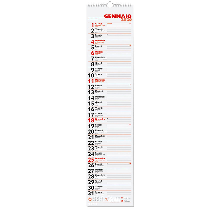 CALENDARIO 2026 OLANDESE C0005 16X69 CON SPIRALE