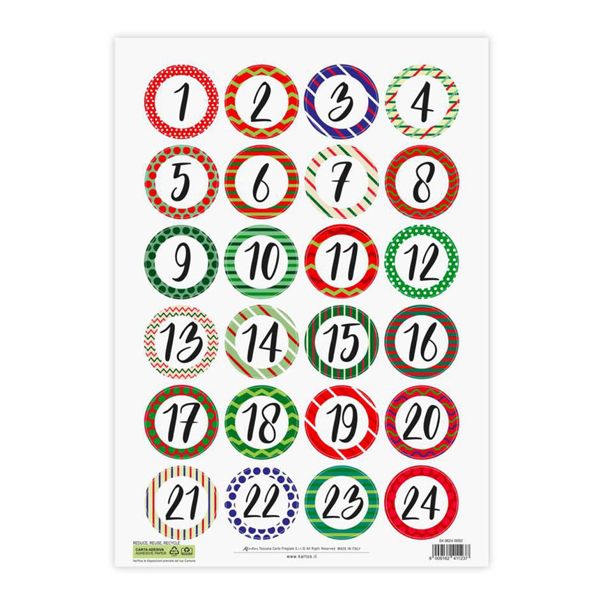 CALENDARIO AVVENTO STICKER NATALIZI