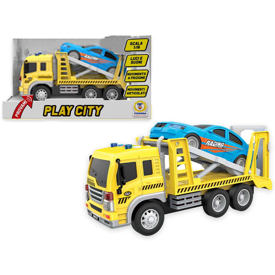 CAMION PORTAUTO 1:16 LUCI E SUONI 80441