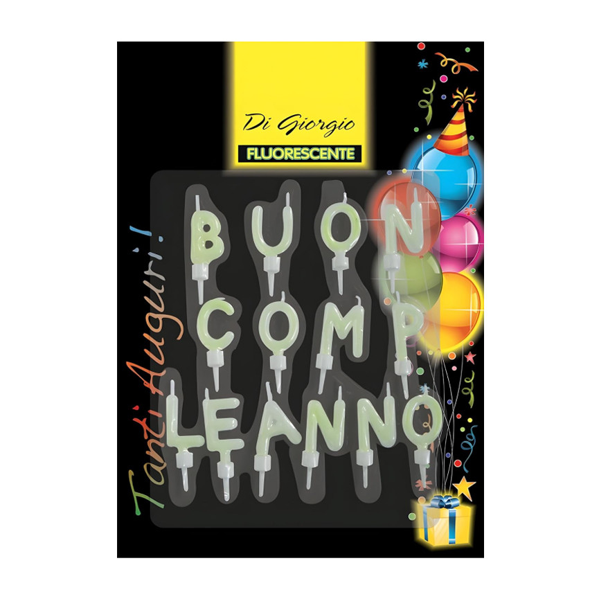 CANDELE SCRITTA BUON COMPL.FLUO