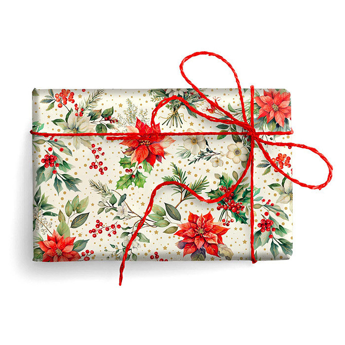 CARTA BS10 FG 100X140 NATALE 9369 FIORI NAT.C/ORO