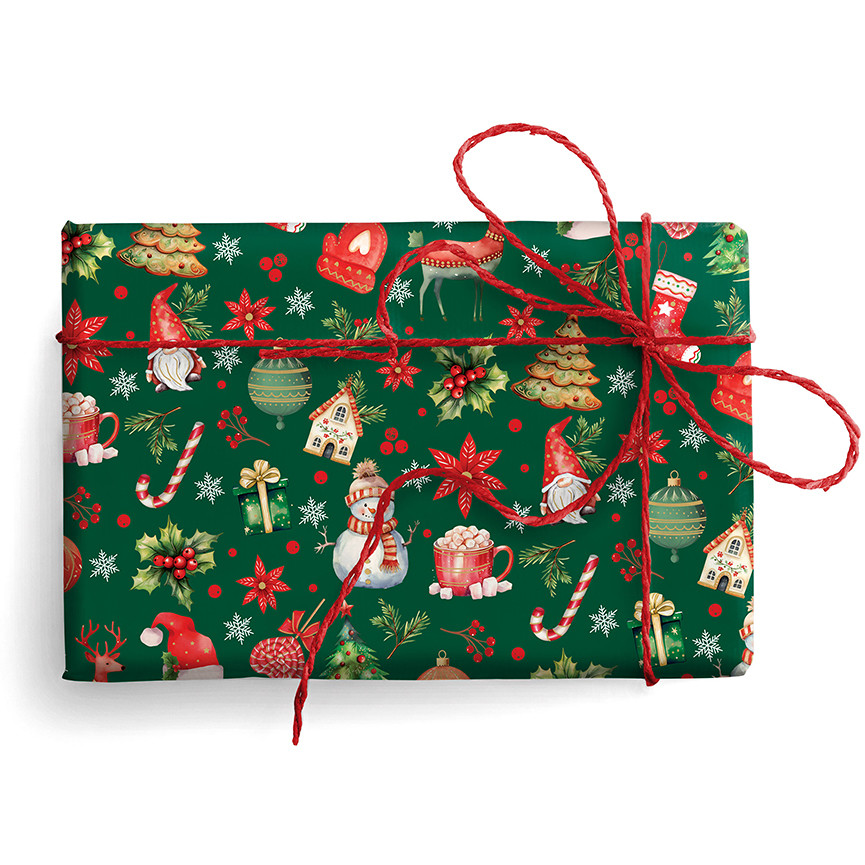 CARTA BS10 FG 100X140 NATALE 9372 SFONDO VERDE