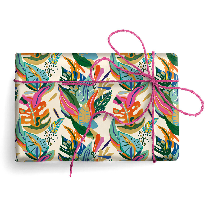 CARTA BS10 FG 70X100 9458 FOGLIE TROPICALI CON ORO