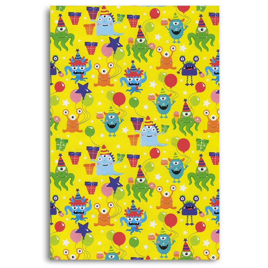 CARTA BS10 FG 70X100 MOSTRI PARTY GIALLO 172H