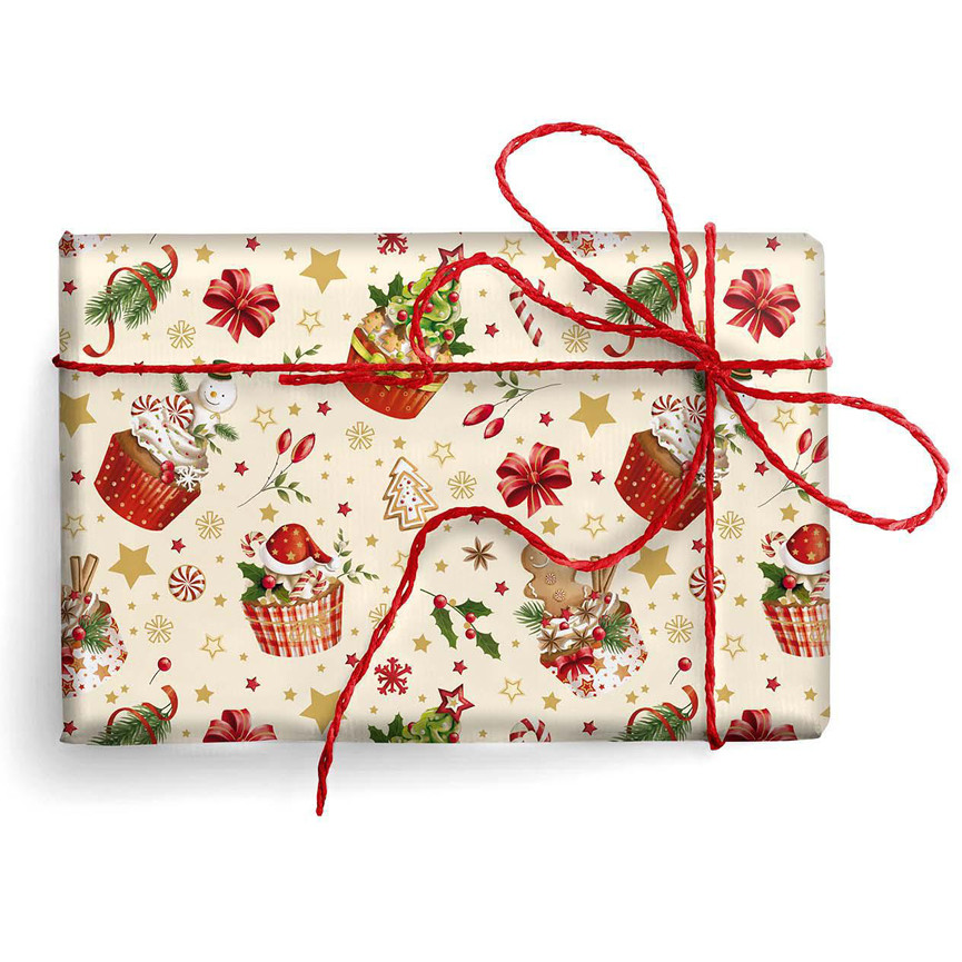 CARTA BS10 FG 70X100 NATALE 9492 CUPCAKE E FIOCCHI